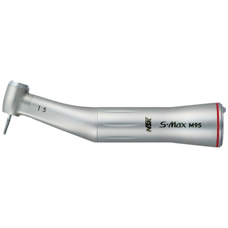 NSK S-Max M95 Stainless Steel Non-Optic E Type Contra Angle Handpiece 1:5 Increasing For FG burs