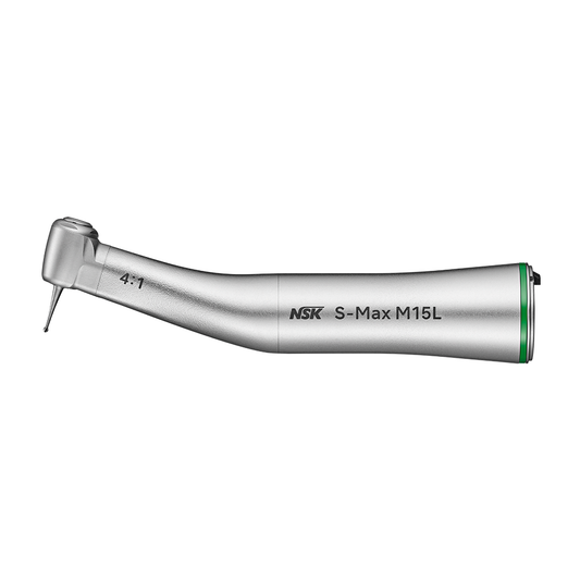 NSK S-Max M15L Stainless Steel Optic E Type Lux Contra Angle Handpiece 4:1 Reduction For CA burs